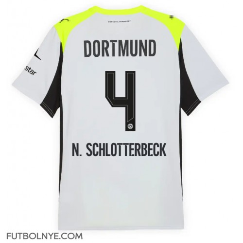 Camiseta Borussia Dortmund Nico Schlotterbeck #4 Visitante Equipación 2025-26 manga corta